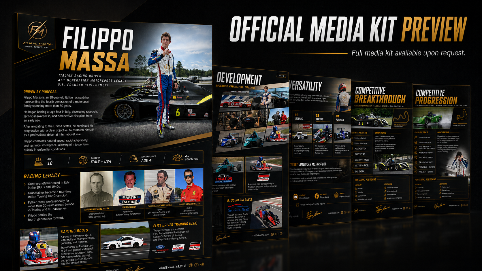 Preview cover of Filippo Massa's official media kit