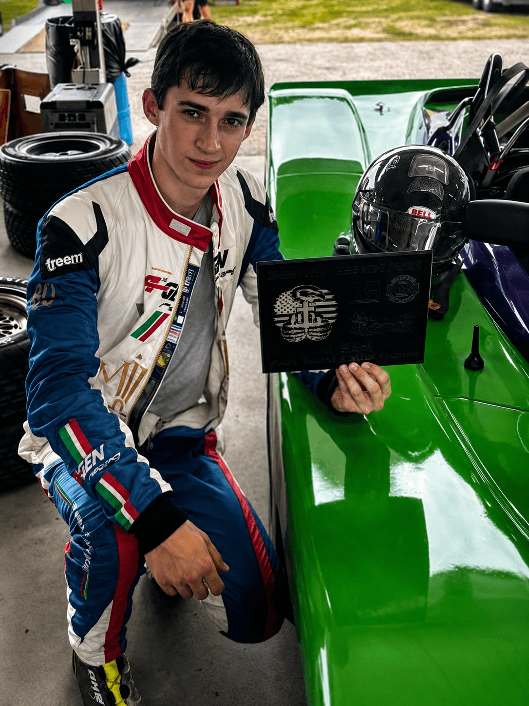 Filippo Massa holding a result plaque at CMP in 2026